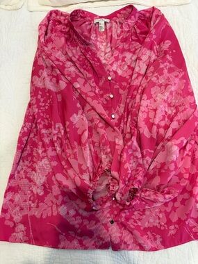Floral Pink Loose Blouse - Halston